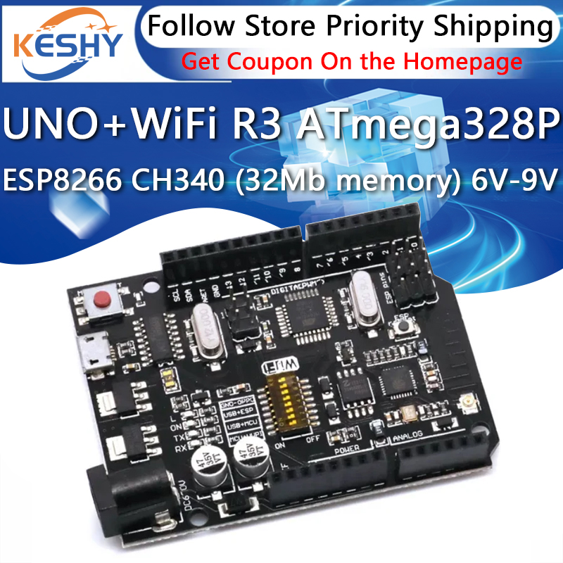 Esp8266 Nodemcu - UNO+WiFi R3 ATmega328P+ESP8266 CH340(32Mb 메모리) Arduino