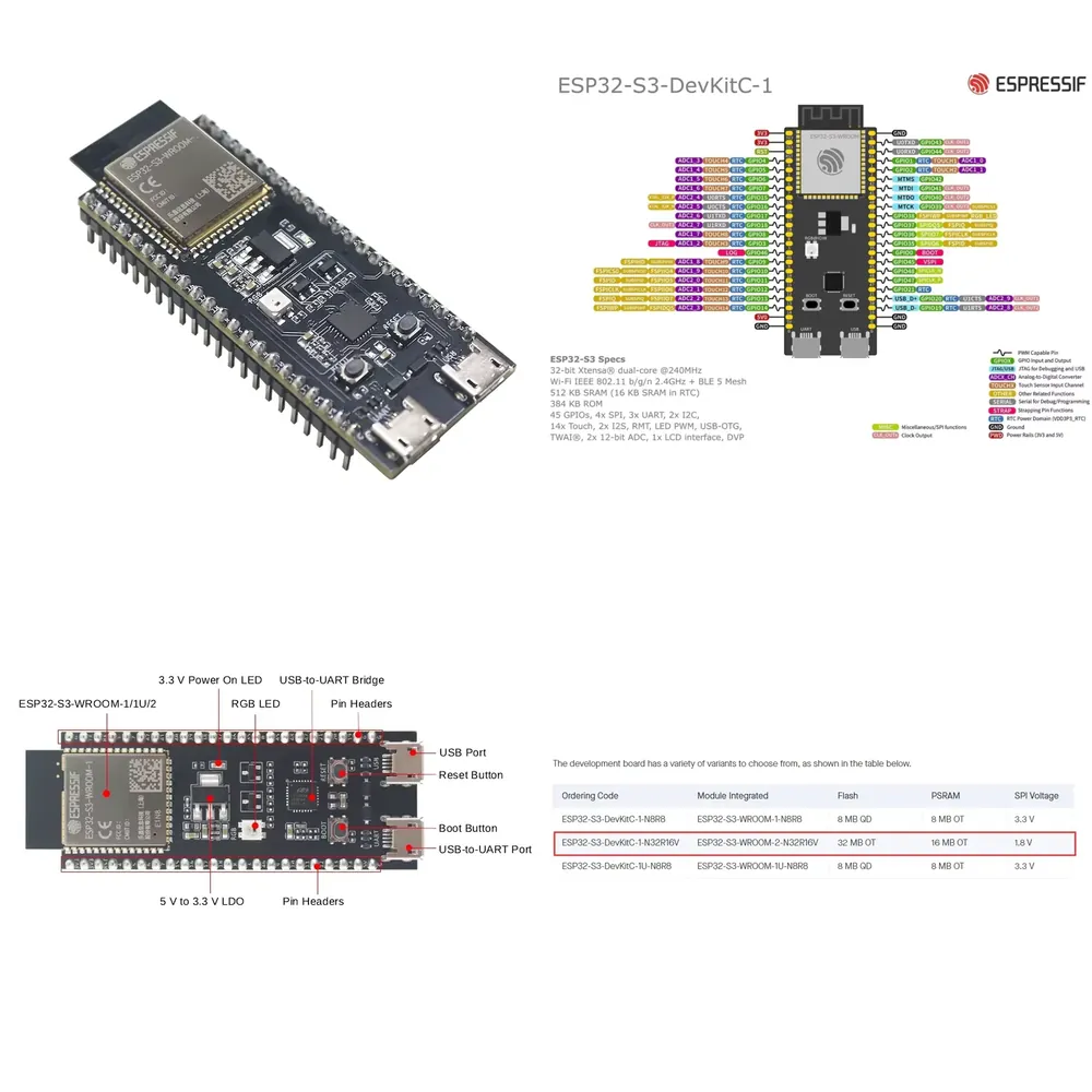 Espressif ESP32-S3-DevKitC-1 개 - Esp32 리뷰 및 가격